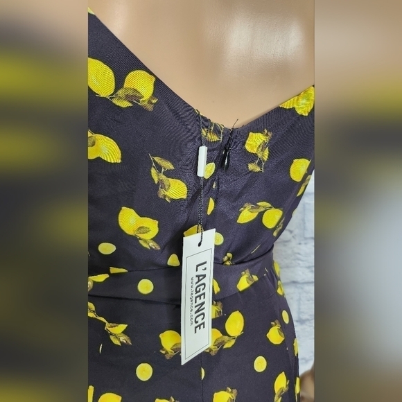 *NWT L'agence Jaelyn Womens Lemon fruit print camisole silk preppy jumpsuit  2 - Picture 9 of 10